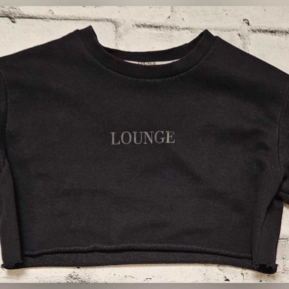 Lounge Apparel Black Cropped  Sweatshirt - Picture 7 of 12